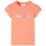 Tricou pentru copii cu m&acirc;neci scurte, portocaliu neon, 128