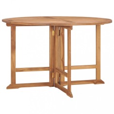 vidaXL Masă de grădină pliabilă, &Oslash;110x75 cm, lemn masiv de tec 318479