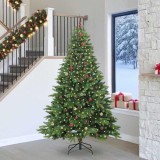 vidaXL Brad de Crăciun artificial cu 300 LED Verde 240 cm PE și PVC 3397583