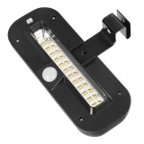 Dispozitiv solar cu LED in forma rectangulara pentru zid, model eMazing, 18 x 7 cm, detector de miscare, 6V, material ABS, 2200mAh, impermeabil, nuant