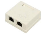 Modul RJ45 Cat 6 Alb Goobay 77635 pentru Perete IDC x2, Soclu RJ45 8p8c x2