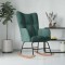 vidaXL Scaun balansoar, verde &icirc;nchis, catifea 328141