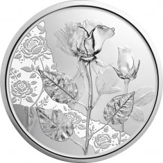 Moneda argint lingou, Roses(Trandafiri) 2021 , 16,82 grame foto