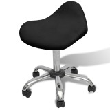 vidaXL Scaun de salon cu pernă cu roata Negru 50 x 50 x cm Fier cromat