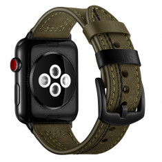 Curea din piele ceas Apple Watch 6 5 4 3 2 1 42mm / 44mm - verde