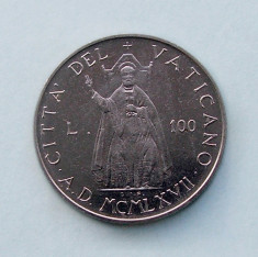 VATICAN - 100 Lire 1967 - aUNC foto