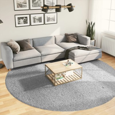 vidaXL Covor pufos &amp;quot;PAMPLONA&amp;quot; cu fire &amp;icirc;nalte, gri modern, &amp;Oslash; 280 cm foto