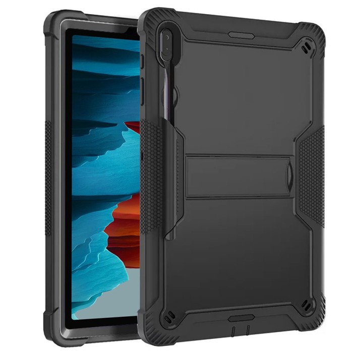 Techsuit - Rugged TabShell + Screen Protector - Samsung Galaxy Tab S7 Plus / S8 Plus - Black