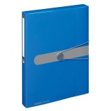 Mapa plastic cu buton Herlitz EOTG A4 lățime cotor 40mm albastru opac