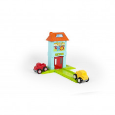 Set de constructie La plimbare Fisher Price, 2 masinute, piese viu colorate, 2 ani+