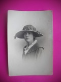 HOPCT 162 D DOAMNA CU PALARIE DE EPOCA -FOTOGRAFIE VECHE TIP 1/2 CP