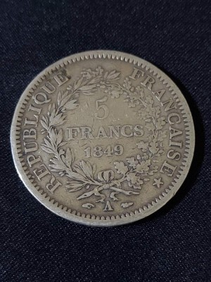 Franța 1849 A &amp;ndash; 5 franci &amp;ndash; monedă de argint #3 foto