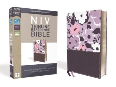 NIV, Thinline Reference Bible, Imitation Leather, Purple, Red Letter Edition, Comfort Print foto