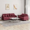 VidaXL Set canapea cu perne, 2 piese, roșu vin, material textil
