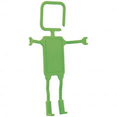 Suport telefon pentru priza cu forma de Robot, Everestus, STT113, plastic, verde, laveta inclusa foto