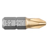 Bit PH1 pentru surubelnita electrica, 25 mm, 1/4 inch, set 2 buc Graphite