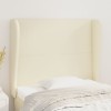 VidaXL Tăblie de pat cu aripioare, crem, 83x23x118/128 cm, piele eco 3117750