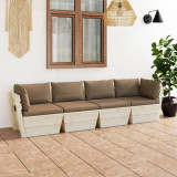 Canapea de gradina din paleti cu perne, 4 locuri, lemn molid GartenMobel Dekor, vidaXL