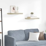 VidaXL Rafturi de perete suspendate, 2 buc., stejar, 50x23x3,8 cm, MDF 323872