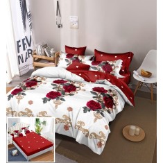 Lenjerie Pat Goodday Sf228, Bumbac, 6 Piese, Fara Elastic, Alb, Imprimeu, Rosu