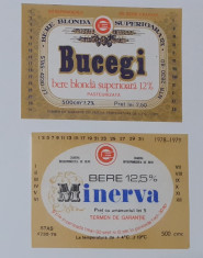 Eticheta Bere - Lot 2 Etichete Bere Din Craiova: Minerva, Bucegi Anii &amp;#039;70 foto