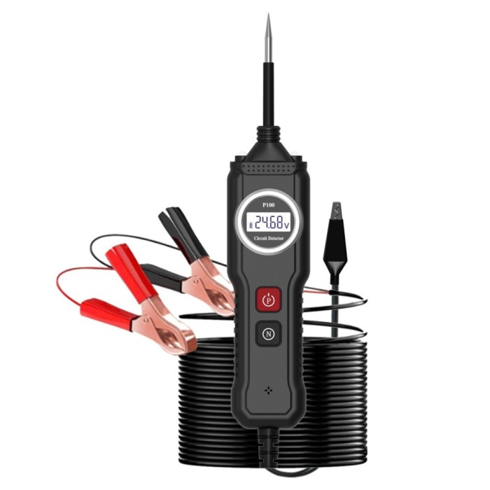 Dispozitiv Profesional Testare Circuite Auto Techstar&reg; YM-P100, Multimetru Inteligent cu Ecran LCD, 107V, Detectie Tensiune si Continuitate