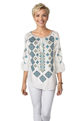 Bluza dama O25 alb/albastru deschis , marimea 2XL foto