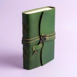 Agenda Jurnal verde din piele naturala - Cheie
