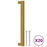 Cumpara ieftin Manere de dulap, 20 buc., auriu, 192 mm, otel inoxidabil