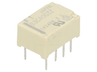 Releu electromagnetic DPDT 3VDC 2A THT foto