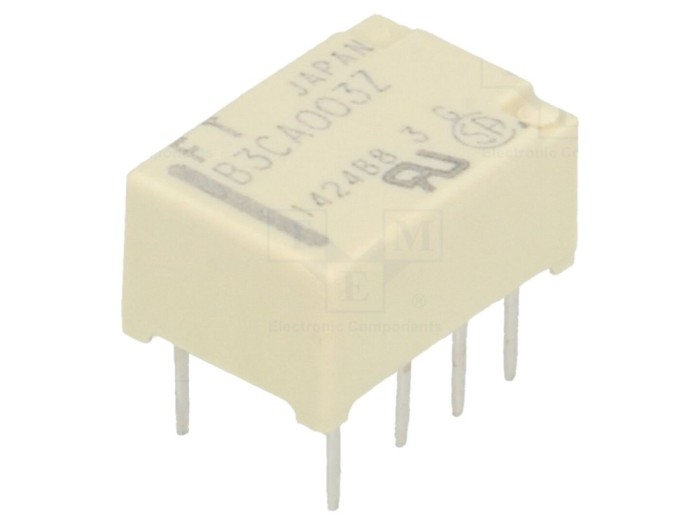 Releu electromagnetic DPDT 3VDC 2A THT