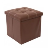 Taburet cu Spatiu Depozitare Pliabil Compact 38x38cm TB54 Maro