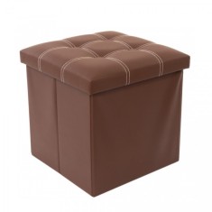 Taburet cu Spatiu Depozitare Pliabil Compact 38x38cm TB54 Maro foto