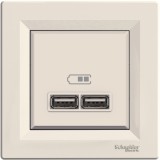 Priza USB tip A+A 2.1A Schneider Asfora crem EPH2700223