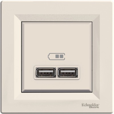Priza USB tip A+A 2.1A Schneider Asfora crem EPH2700223 foto
