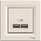Priza USB tip A+A 2.1A Schneider Asfora crem EPH2700223