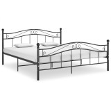 VidaXL Cadru de pat, negru, 200x200 cm, metal