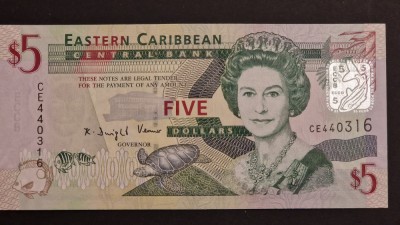Caraibe 5 Dolari 2008 UNC foto