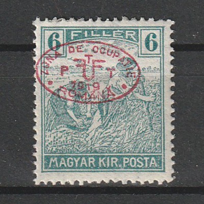 6 Filler Arato Magyar Kir. Posta - zona Debretin 1919 foto