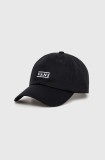 Vans șapcă de baseball din bumbac culoarea negru, cu imprimeu, VN000HS6BLK1