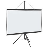 Ecran Proiectie vidaXL 72 inch (16:9) cu Trepied, Alb Mat, Portabil