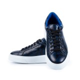 Sneakers barbati iguana albastri din piele SK19