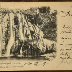 (125) CARTE POSTALA UNGARIA - BUDAPESTA - MARGARETHEN-INSEL - CASCADA - 1899