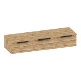 Cumpara ieftin Consola cu 3 sertare Doha, Pako World, Negru-Stejar, 120x39x22 cm