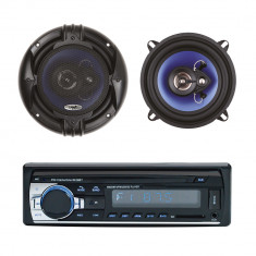 Pachet Radio MP3 player auto PNI Clementine 8428BT 4x45w + Difuzoare auto coaxiale PNI HiFi500, 100W, 12.7 cm foto