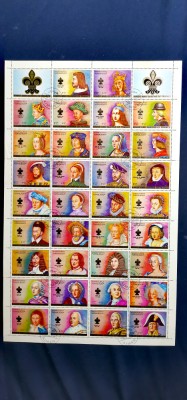 Coliță-Timbre Kings and Queens of France (Regii si reginele Frantei) 1972 Ajman State foto