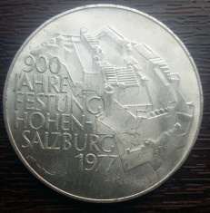 (A1057) MONEDA DIN ARGINT AUSTRIA - 100 SCHILLING 1977, 900 ANI HOHEN-SALZBURG foto