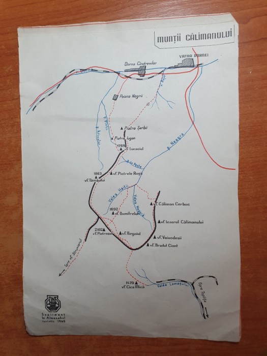 harta muntii calimanului - din anul 1960