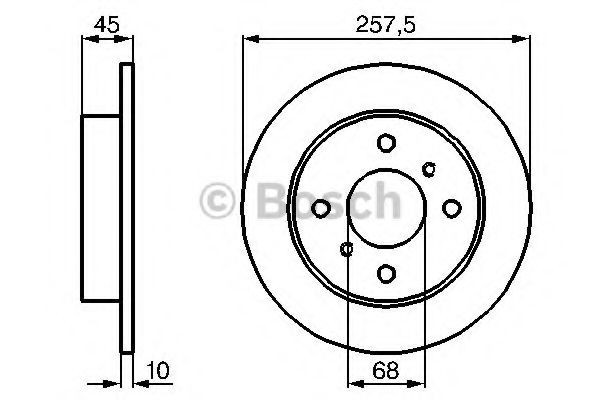 Disc frana NISSAN PRIMERA Break (WP11) (1996 - 2002) BOSCH 0 986 478 564