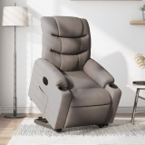 VidaXL Fotoliu electric rabatabil cu ridicare, gri taupe, textil